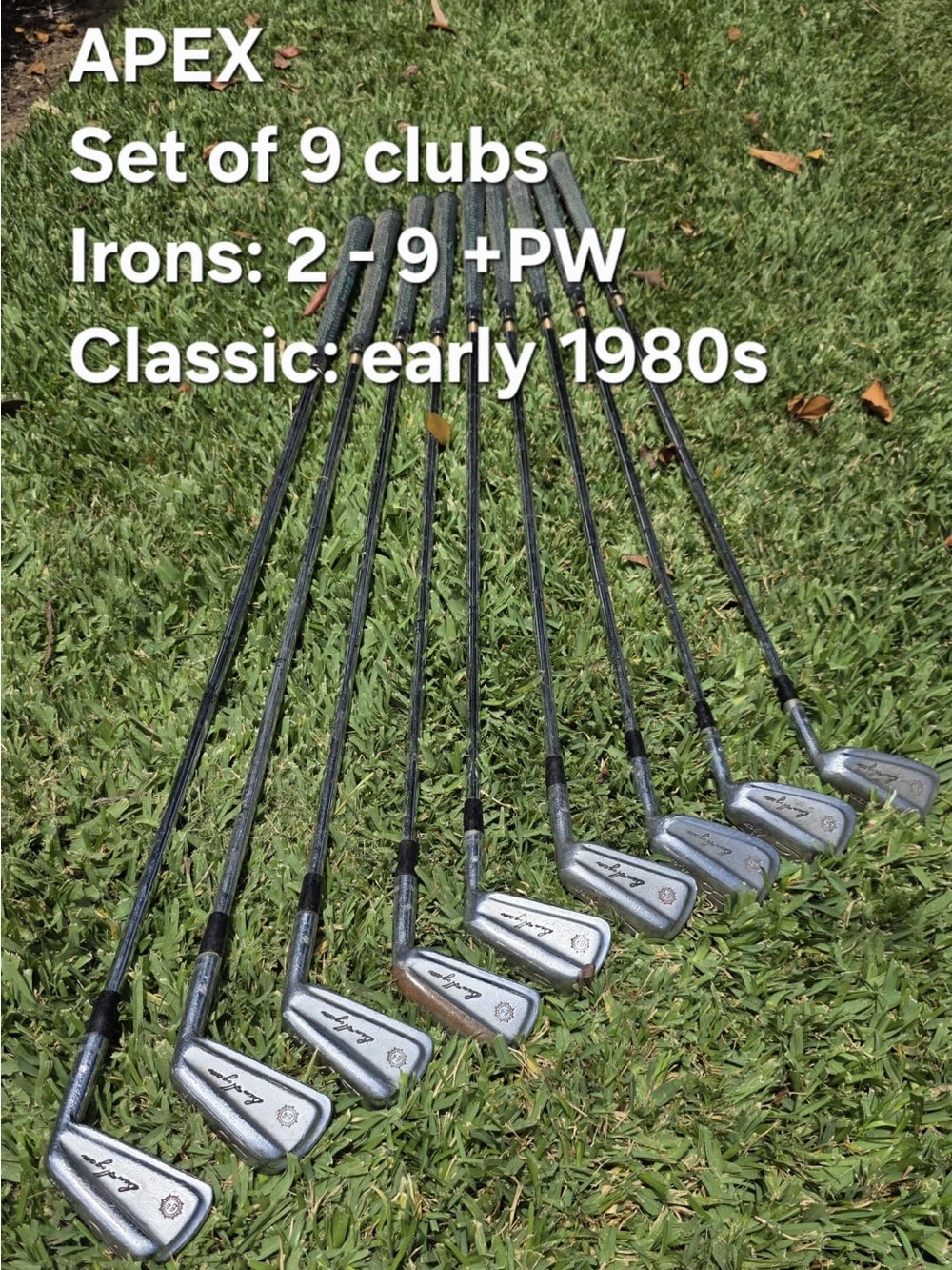Collectable Vintage Apex Set of 9 Irons in Silver and Black
